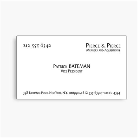 patrick bateman business card printable.